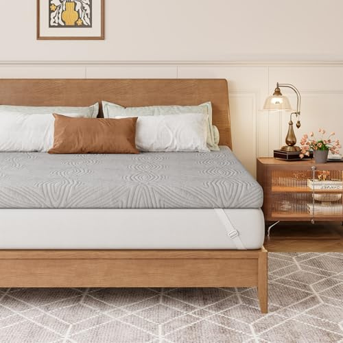 Vesgantti Matratzentopper 90 x 200 cm Gel Topper mit Abnehmbarem und Waschbarem Bezug, H3 Gelschaum Topper, für Boxspringbett und Betten Schlafsofa 7,5cm Höhe Grau