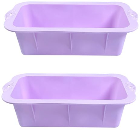 ZWTPGKRD Juego de 2 moldes rectangulares de silicona para pan, moldes para pasteles, tostadas aptas para horno, herramientas para hornear, pasteles domésticos, utensilios para hornear, utensilios para