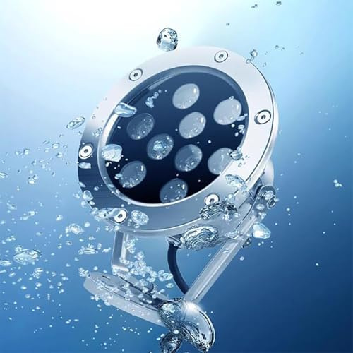 EDXTNKQC Luces De Piscina - Luz LED Sumergible Para Piscina, Luz Subacuática Con Ángulo Ajustable De 360°, Lámpara De Pie De Acero Inoxidable Resistente Al Agua IP68(Blue,9W)