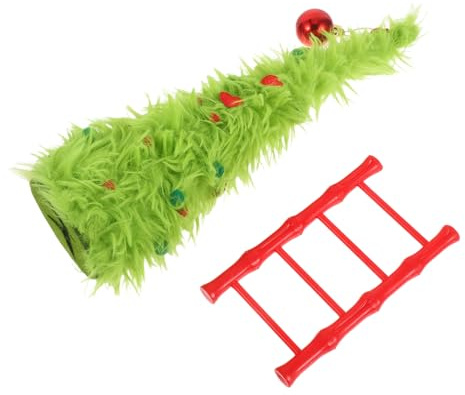 LIGIGWASH Árbol de Navidad Pequeño y Flexible de Peluche con Luces Decoración de Mesa para Escritorio Centro Festivo Reutilizable para Hogar y Oficina
