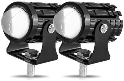 Faro De Motocicleta Barra Antiniebla Auxiliar Conducción Faros Delanteros 12 V 24 V Proyector LED Amarillo Blanco Para Motocicleta(2piece Yellow No Switch)