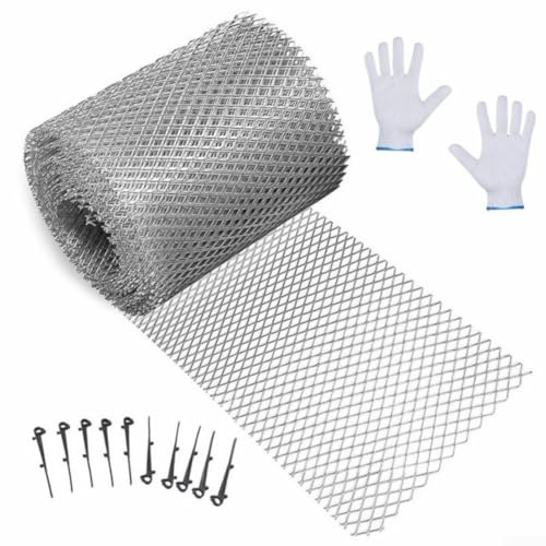 Copertura protettiva per grondaia in alluminio da 6 m, con schermo anti intasamento, per tubo di scarico del tetto per mantenere un drenaggio chiaro (150 mm)