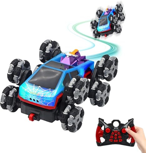 Générique RC LKW für ferngesteuerte Stuntfahrzeuge mit Lichtern | RC Geländewagen mit – für Mädchen Outdoor Indoor Haus Schule Park Garten