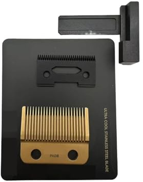 Fade Thin Blade，Compatible For JRL，Compatible For 2020C，Compatible For 2020T，Standard Blade Oil Head Electric Push Scissors Professional Sculpt Blade Charger Hair(2020C Gold thin)