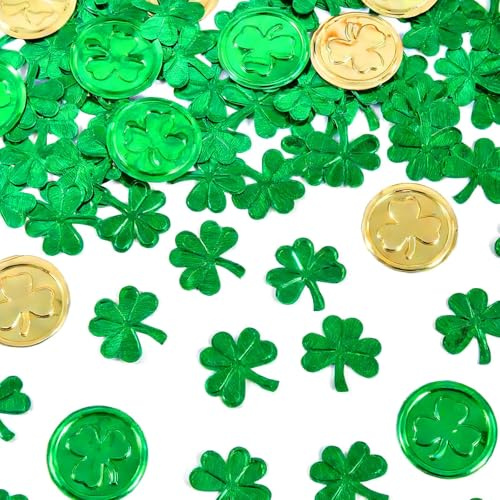 Monete portafortuna in plastica da 30 g, accessori per decorazioni da tavola, decorazioni per feste a tema irlandese, da spargere su tavolo, sacchetti regalo, sfilate e decorazioni per la casa