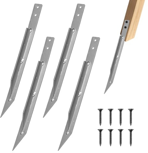 4er Set Bodenanker, Einschlaghülse für Schaukel, feuerverzinkt Erdanker 44,5 x 4cm, für Schaukel Zelten Spielhäuser Spieltürme