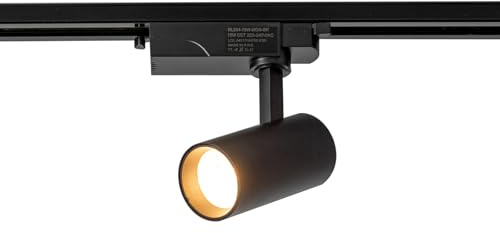 Alpinaluz Foco LED para Carril Monofásico 15W 1500lm CCT Seleccionable 2700K-4000K-6000K Orientable Negro Mate con Ángulo de Apertura de 40° para Iluminación Comercial y Residencial