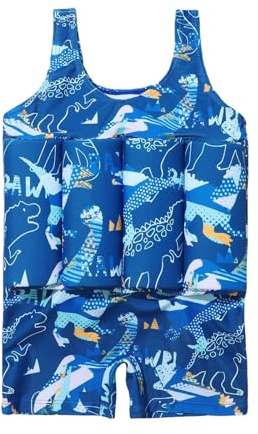 Maillot de Bain Flottant Enfant Garcon Fille, Combinaison Flottante Maillot de Bain Une Pièce avec Flotteurs Reglable pour sécurité Confiance Aide à la flottabilité Été Costume pour Natation Débutant
