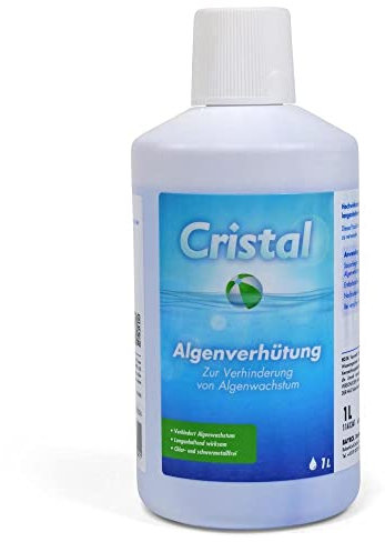 Cristal Algenverhütung 1 l - Verhindert Algenwachstum im Pool - Algenvernichter Algizid flüssig - Algenschutz - Algezid für Schwimmbad & Whirlpool