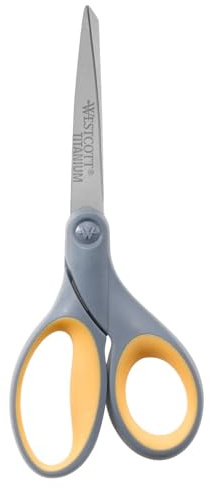 Westcott Titanium Bonded Scissors With Soft Handles, 7 Straight, single (13526)