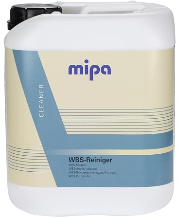 MIPA WBS Reiniger 5 Liter Entfettungsmittel & Reinigungsmittel Wasserbasis | Hochwertiges Entfettungsmittel zur Vorreinigung von Metall, Kunststoff, Füllerflächen und angeschliffenen Altlacken