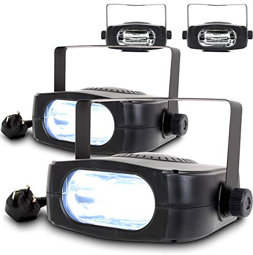BeamZ Party Strobe Light Kit - Set of 4 High Power 150W Adjustable Flash Stroboscopes with Mounting Brackets, DJ Disco Club Lighting Effects