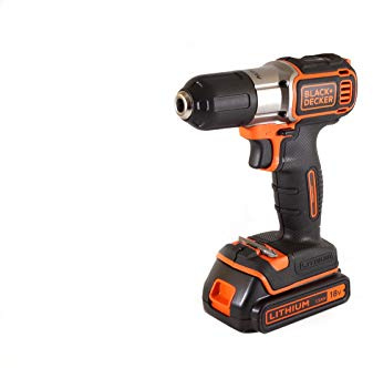 Black+Decker Autosense Akku-Bohrschrauber ASD18K – Akkubohrer mit Autoselect-Technologie & LED-Arbeitslicht zum Bohren in Holz & Metall und zum Schrauben – 1 x Akkuschrauber Li-Ion 18 V