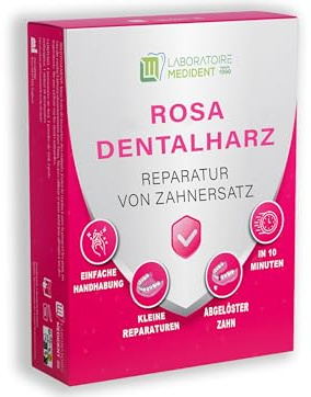 ROSA DENTALHARZ - RESINE DENTAIRE ROSE :Die perfekte Lösung für schnelle, zuverlässige Zahnprothesen-Reparaturen! Reparieren Sie gebrochene Prothesen oder gelöste Zähne mühelos selbst