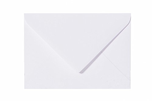 Paper24 25 Briefumschläge 140x190 mm in Weiß für Hochzeit, Geburtstag und Grußkarten 13x18 cm