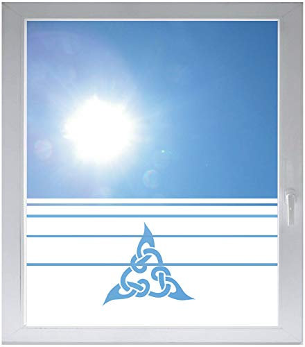 INDIGOS UG Sichtschutzfolie Glasdekorfolie Fensterfolie mit Motiv satiniert Blickdicht - w284 Ornament, Orien - 1000 mm Länge - 500 mm Höhe Streifen - selbstklebend - matt - für Bad