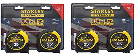 Stanley Consumer Tools FMHT74038 Fatmax Mètre ruban 2 mètres par lot, 4 mètres à ruban au total