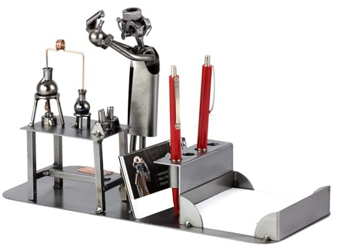 Steelman24 Schraubenmännchen Chemiker Büro | Made in Germany,Handarbeit,Geschenkidee,Stahlfigur,Metallfigur,Metallmännchen