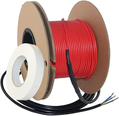 CALORIQUE Elektrische Fußbodenheizung - Heizkabel 16W/m 600W gesamt (37,5m) für 3-6m² Heizfläche - TWIN-Technologie - Energieeffizienzklasse A+++