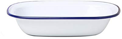 Dunlevy Enamel Pie Dish Roasting Tray Enamel Plate Tray Serving Roaster Casserol Pan (Pie Dish - 22cm)