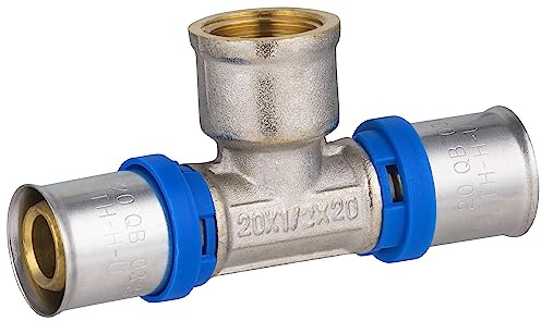 Raccord Multicouche à Sertir Multi profils TH-H-U té diamètre Ø20 mm - femelle au centre 15x21 (1/2) - Ø20 mm - Norme NF 545 pour réseau d'eau potable et chauffage NOYON & THIEBAULT