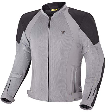 SHIMA JET - Atmungsaktive MESH-Paneele, Wasserdichte, Herausnehmbare Membrane, Level 2 Rückenprotektor inklusive, Erweiterte Einstellmöglichkeiten (Jacke Herren, Grau, M)
