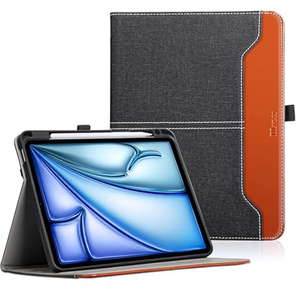 Dlveer Case for iPad Air 11 inch/10.9 inch | Soft Tpu Leather Cover for Air M4/M3/M2/6th/5th/4th with Pencil Holder,Multiple Angles, Auto Function,Pocket
