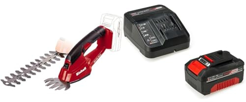 Einhell Tijera de césped y arbustos a batería - GC-CG 18 Li - Solo Power X-Change. Iones de Litio, 18 V + Original Kit de Inicio Batería y Cargador Power X-Change Volks.Akku
