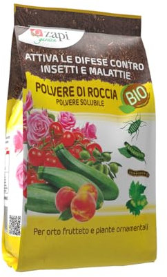 Zapi Garden | Polvere di Roccia Solubile, Corroborante Potenziatore delle Difese delle Piante, Attiva le Difese Contro Insetti e Malattie, 500g