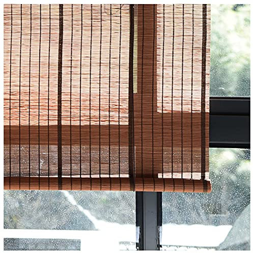ACXZ Tapparella avvolgibile Bamboo Naturale, Tende in bambù Che filtrano la Luce per finestre Interne, Tende in Legno per Balcone, Veranda, Tana, Patio, c/carrucola (carbonizzato, Cioccolato)
