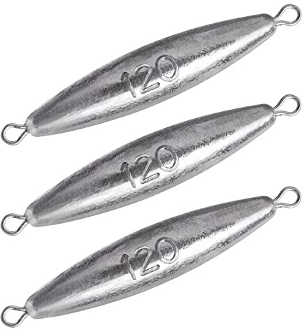 THKFISH Angelblei Set Inline-Schlepp Angelgewichte Olivenblei Doppelringplatinen Salzwasser Süßwasser 4oz(120g)-5Stück