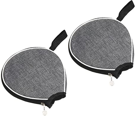 PATIKIL Tischtennis Paddel Koffer, 2 Stück Tischtennisschläger Etui Halbsoftabdeckung Behältertasche für Sportzubehör, Grau