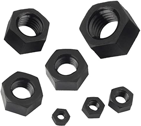 Tuercas hexagonales completas M20, tuerca hexagonal de nailon de rosca gruesa métrica, tuercas de tornillo de máquina de plástico, negras, paquete de 20