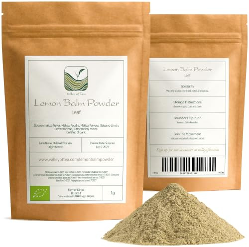 Citronmeliss Pulver Ekologisk - Fint Malen Melissa officinalis Ört | en frisk citronarom som enkelt blandas i smoothies bakverk eller egna teblandningar