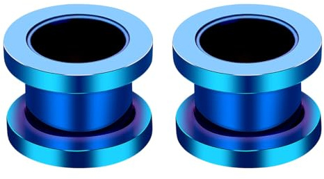 Decentraland 12 Pezzi 6 Colori Tunnel Calibro O per Orecchie in Acciaio Inossidabile 316L con Filettatura Gioielli per Piercing Corporeo 14g (1,6mm), 22mm(7/8), Acciaio inossidabile