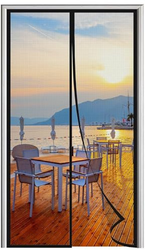 Fliegengitter Mit Magnet, Fliegengitter Dachfenster Insektenschutz Frei Magnetisch für Balkontür Terrassentür Wohnzimmer, Schwarz,235x245cm