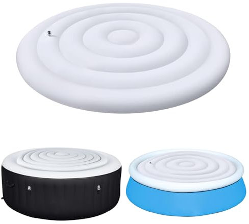 Whirlpools Gehäuse, aufblasbare Whirlpools Abdeckung 140cm runden Whirlpools-Gehäuse mit Inflations- und Deflationsventil Winddicht regendichtem schneebedeckter isolierter für 2-4 Personen