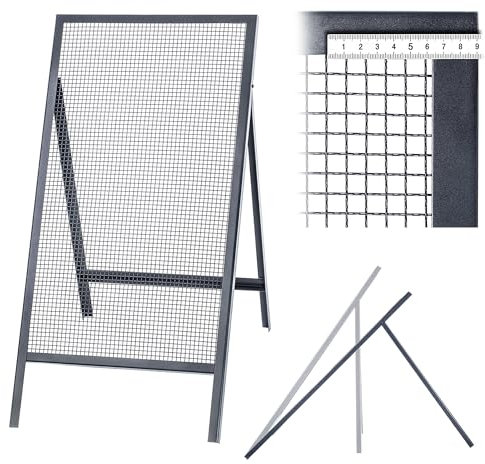 KADAX Durchwurfsieb, Durchwurfgitter aus Stahldraht, Gartensieb, Stahlsieb, Sandsieb, Rechteckiges Bausieb für Sand & Kompostsiebe & Erde & Steine (Maschenweite 1.0 * 1.0 cm)