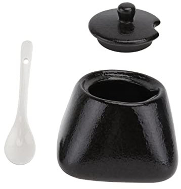 CVNIMV Ceramic Condiment Jar 2pcs Kitchen Seasoning Organizer Condiment Jars with Lids and Pottery Jars Ceramic Sugar Jar Jars Ceramic Sugar Container Salt Shaker Vintage