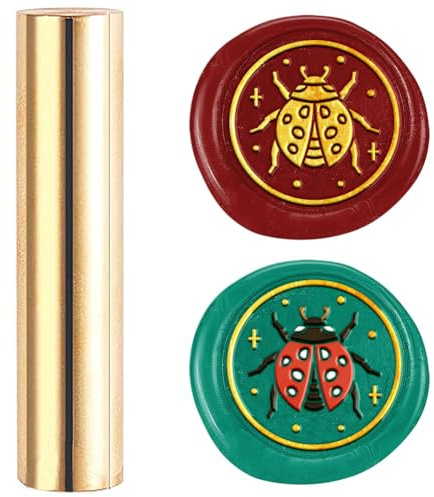 DELORIGIN Marienkäfer Mini Messingstempel Pistolen Wachssiegel Vintage 15mm Siegelstempel Personalisiert Wachssiegel Stempel Für Hochzeitseinladungen Umschläge Halloween Weihnachten