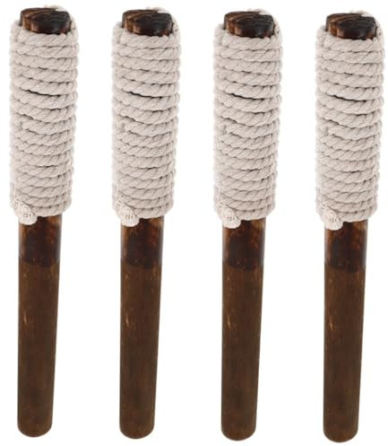CAXUSD 4 Pezzi Torcia Decorativa Per Cortile Giardino Recinzione Decorazione Legno Torcia Esterna Paesaggio Percorso Torcia Lampada Portatile Festiva