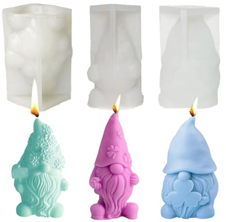 3 Stück Weihnachten Silikonform 3D Weihnachts Silikonformen Silikon Gießform 3D Silikonformen Wird für Die Diy-Herstellung Von Valentinstag- und Weihnachtsaromatherapie und Kerzen Verwendet