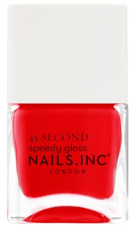 Nails Inc - PADDINGTON PEACE OUT Quick Drying Nagellack - Kräftiges Rot - Schnelltrocknend in 45 Sekunden - Nagelstärkend mit Hexanal, Kalzium, Magnesium - Cruelty Free - Perfekte Maniküre