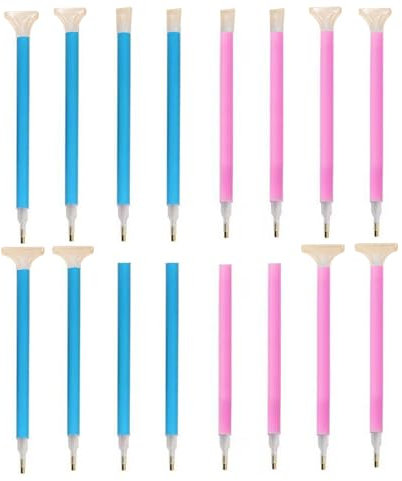 16 Stück Diamond Painting stifte,blau Diamant Painting Stift,Diamant Malerei Stift Set,Mehrkopf-Diamant Malerei Stift,Diamond Painting Pen,Diamantpinsel,Diamond Painting Stift zum befüllen