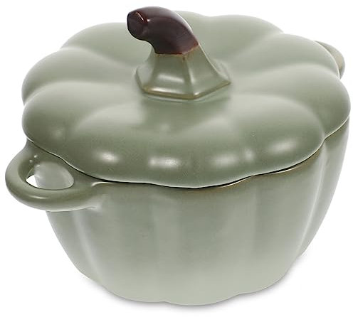 Amosfun Ciotole Di Zucca casseruola di zucca ciotola di vapore cocotte di pentola zuppiera ciotole per zuppa ciotola di uova di di in ceramica Green
