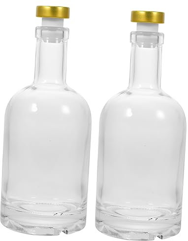 Botella de Vidrio Transparente de Fondo Grueso 2 Piezas 750 Ml