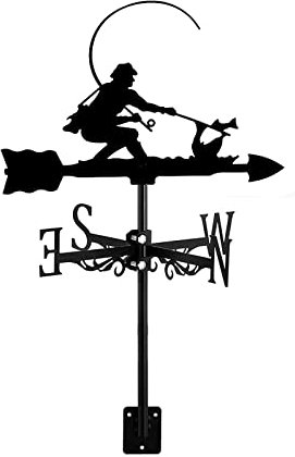 VNGBFGDFVN Wetterfahne mit Fischer- und Fischkunstornament, Wetterfahne aus Edelstahl, langlebige Messwerkzeuge, Windrichtungsanzeiger für Garten, Terrasse, Hofdekoration, einfache Verwendung, Angler