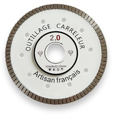 Disque diamant 125mm Ultra Fin – L'Ancien – 1,2 mm – Refroidissement Perforé – Pour Carrelage, Céramique, Marbre, Pierre, Porcelaine – Coupe à Sec ou à Eau – Testé par Artisan
