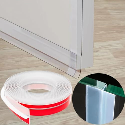 Upgrade T-Shaped Door Draft Stopper, Clear Silicone Seal Strip Weather Stripping for Side of Door Frame (1.37 Wide X 20 Ft Elder)