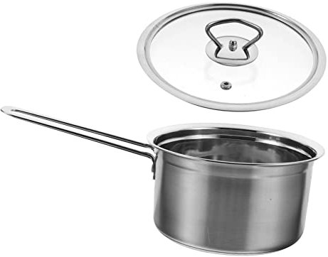 KICHOUSE Edelstahl Milch Und Suppentopf Mit Deckel Handlicher Kochtopf Für Küche Zum Erhitzen Von Milch Suppen Und Pasta Leicht Zu Reinigen Langlebig Und Hitzebeständig